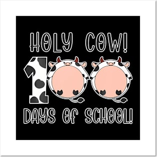 Happy 100Th Day Of School Cow Teacher Or Students Boys Girls Posters and Art